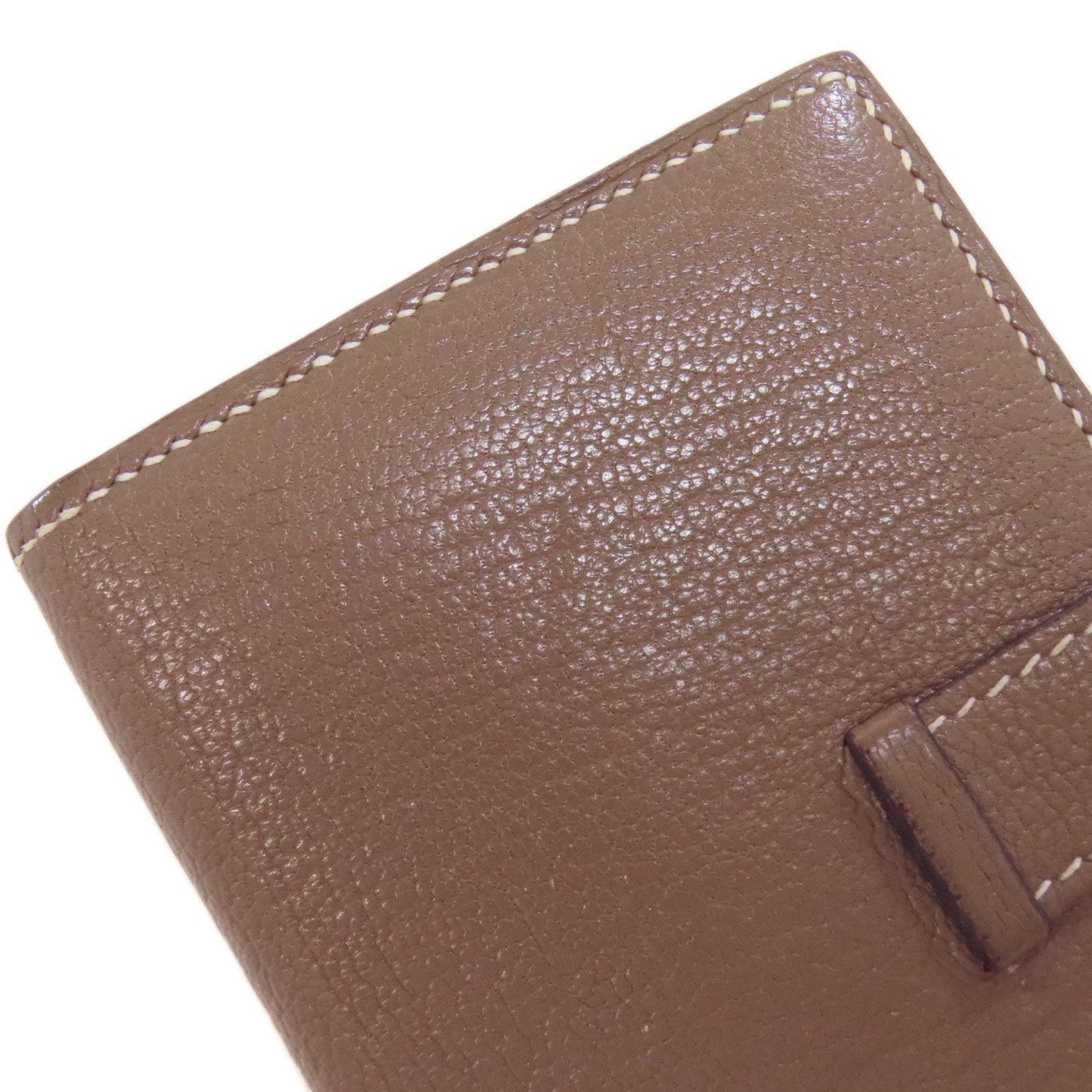 Hermes Etoupe Gray Chevre Leather Coin Purse/Coin Case (Pre-Owned)