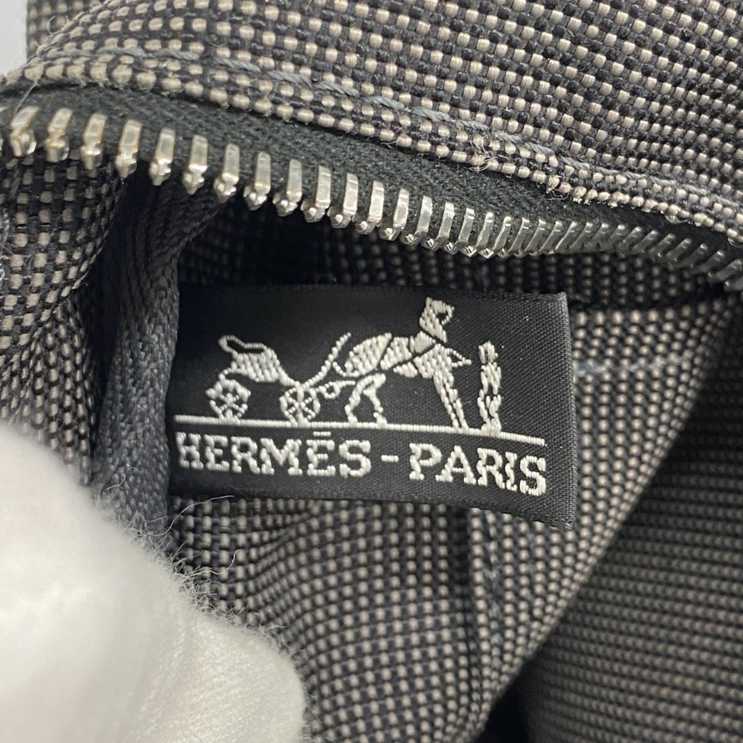 Hermes Gray Canvas Tote Bag (Pre-Owned)