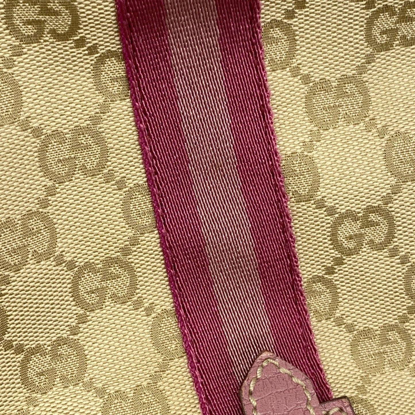 Gucci Beige Pink Canvas Tote Bag (Pre-Owned)