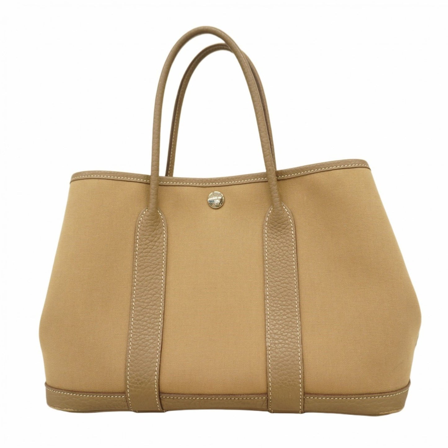 Hermes Etoupe Gray Toile Officier Tote Bag (Pre-Owned)