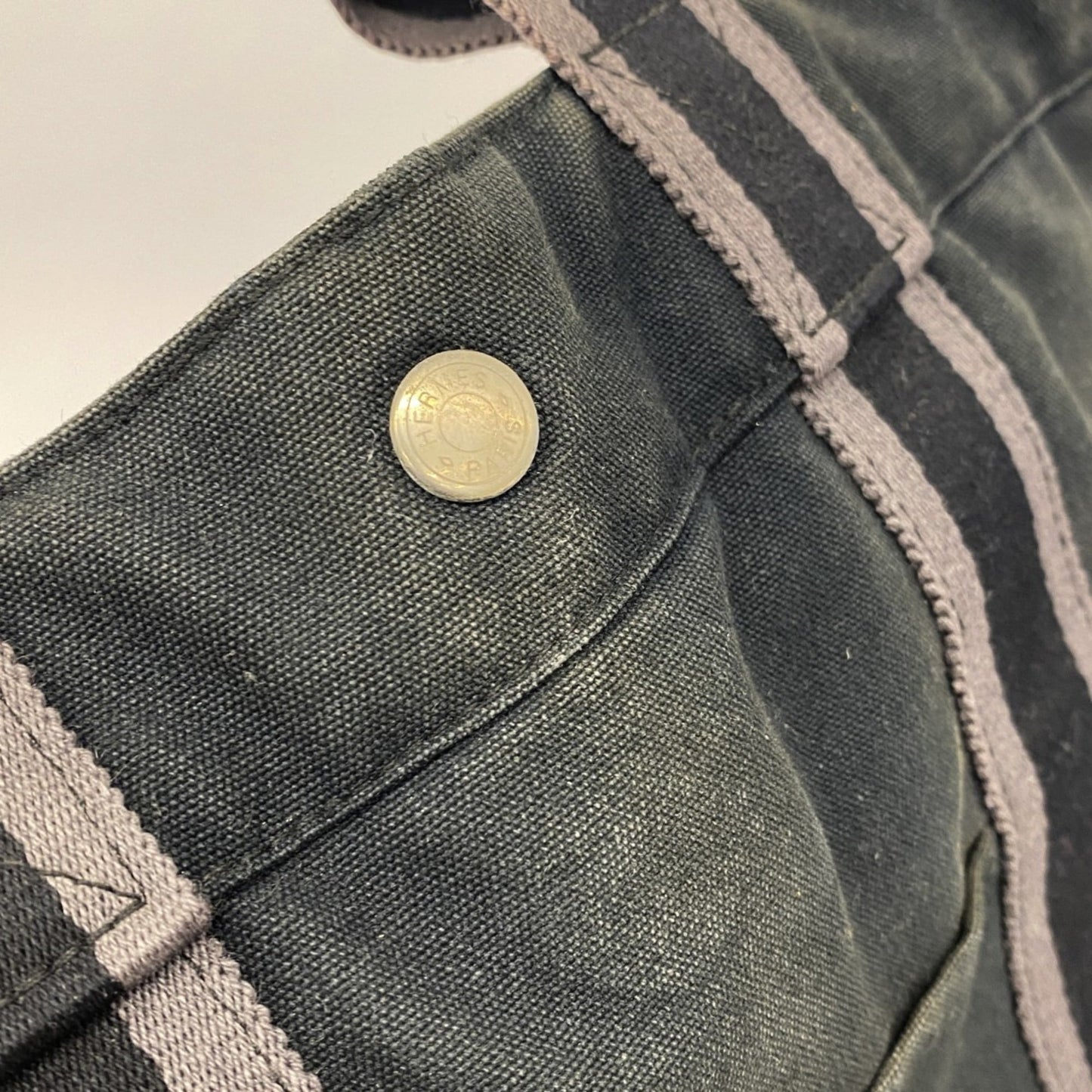 Hermes Black Canvas Tote Bag (Pre-Owned)