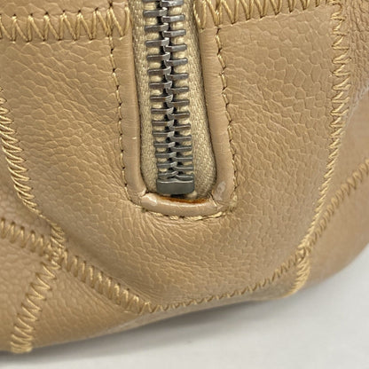 Chanel Beige Grained Calfskin Shoulder Bag (Pre-Owned)