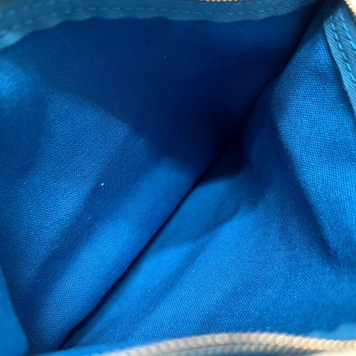 Hermes Blue White Yellow Canvas Handbag Pouch Tote Bag (Pre-Owned)