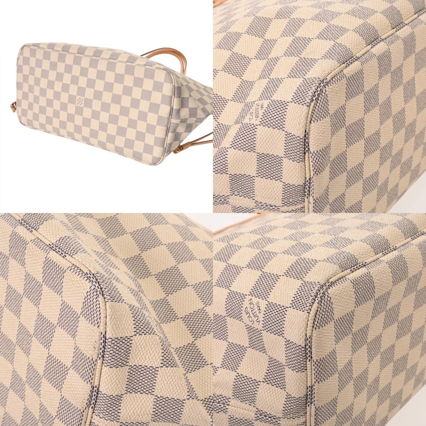 Louis Vuitton White Damier Azur Canvas Tote Bag (Pre-Owned)