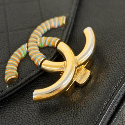 Chanel Black Grained Calfskin Shoulder Bag (Pre-Owned)