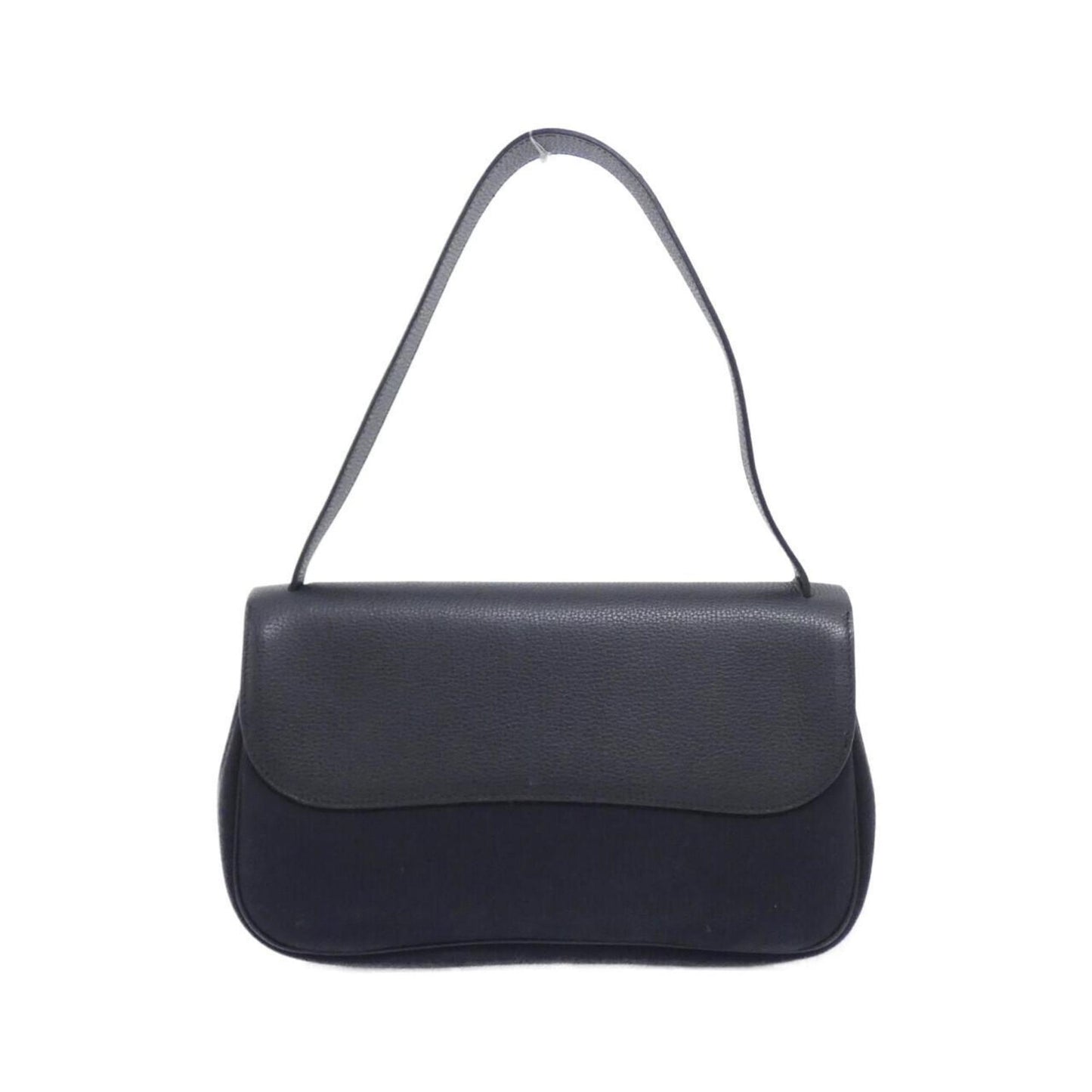 Hermes Silver Toile Chevron Shoulder Bag (Pre-Owned)