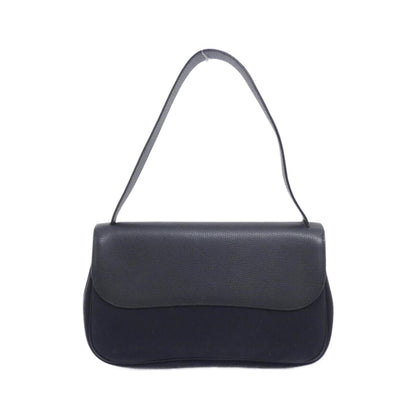 Hermes Silver Toile Chevron Shoulder Bag (Pre-Owned)