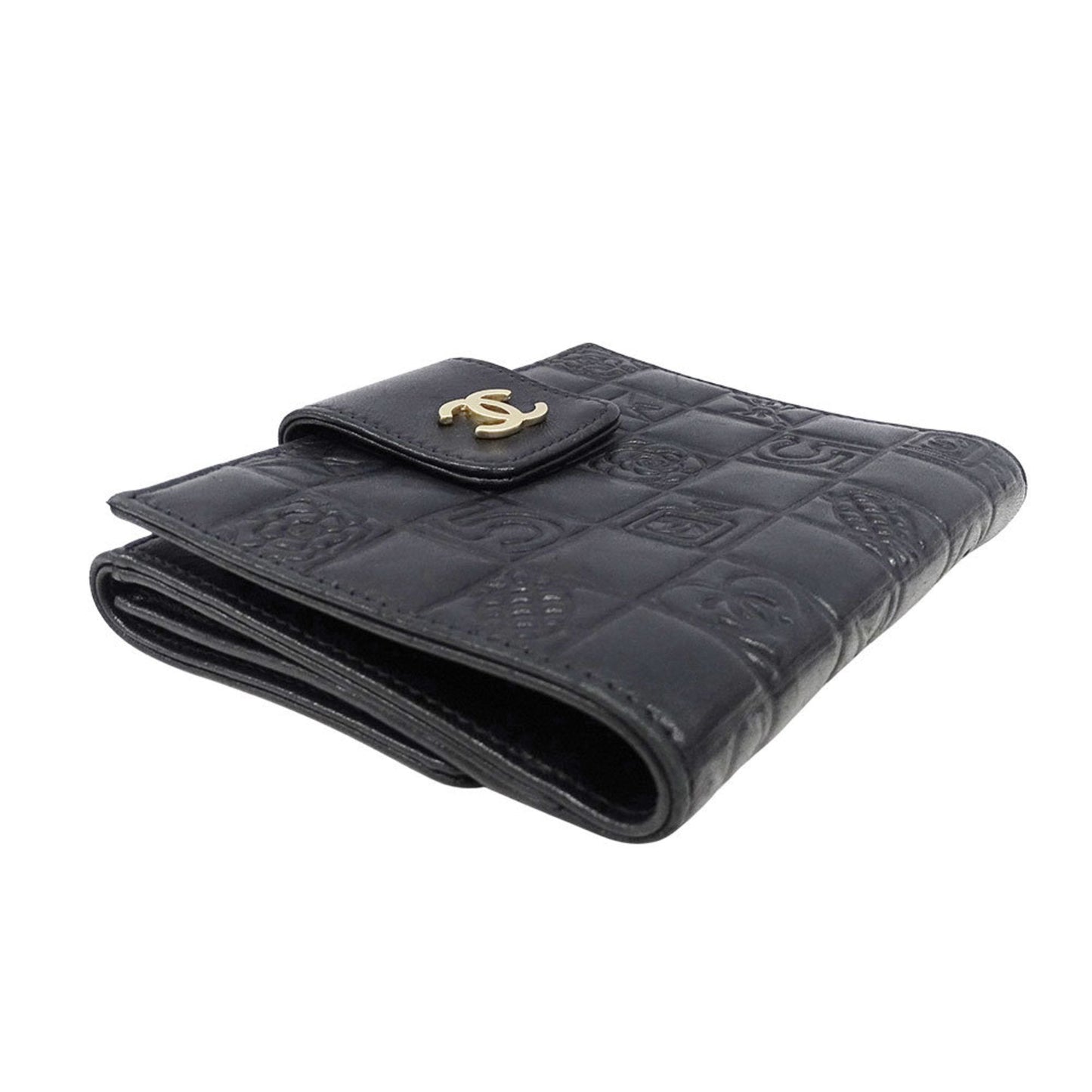 Chanel Black Leather Wallet (Bi-Fold) (Pre-Owned)