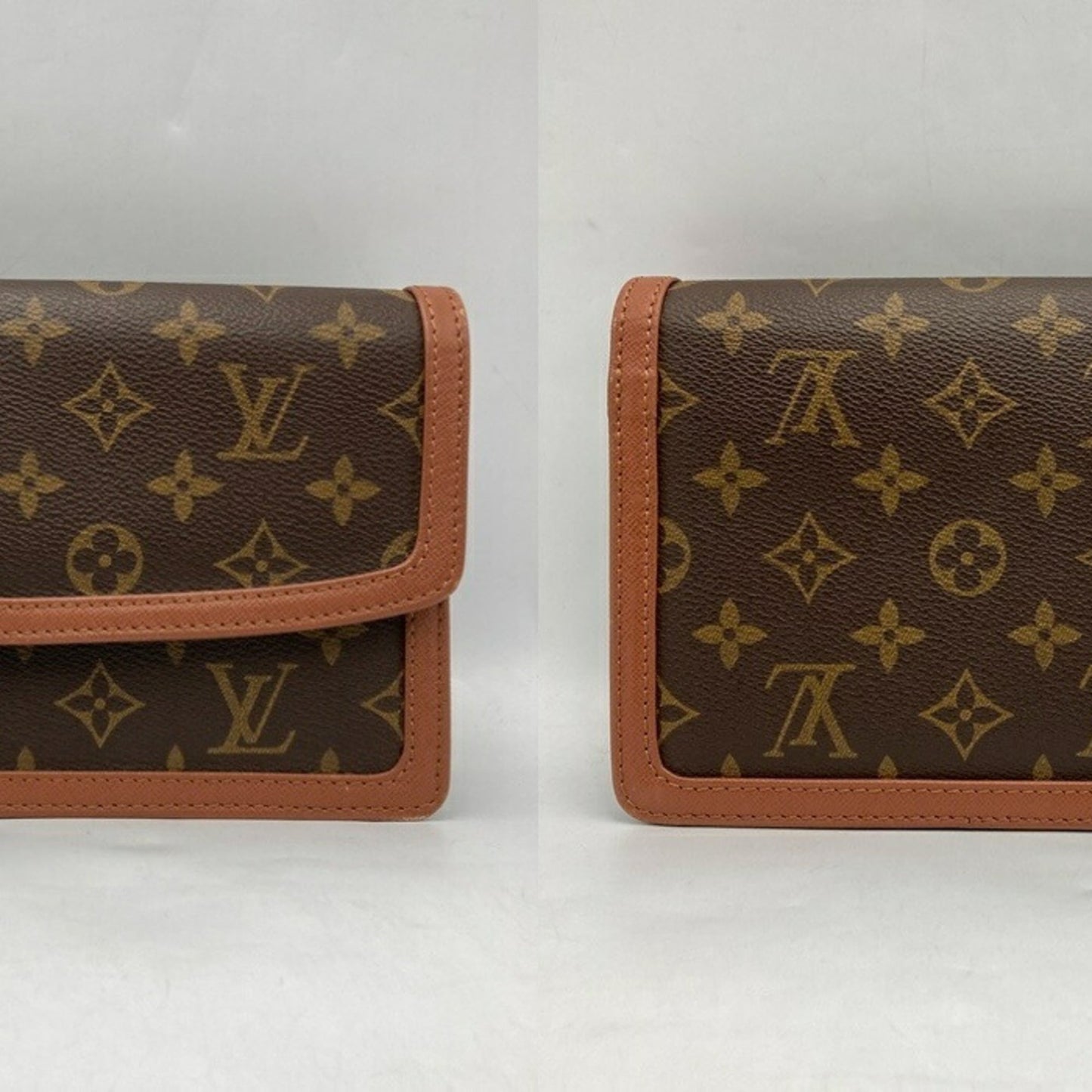 Louis Vuitton Brown Pvc Leather Clutch Bag Pochette (Pre-Owned)