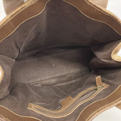 Gucci Beige Brown Canvas Tote Bag (Pre-Owned)