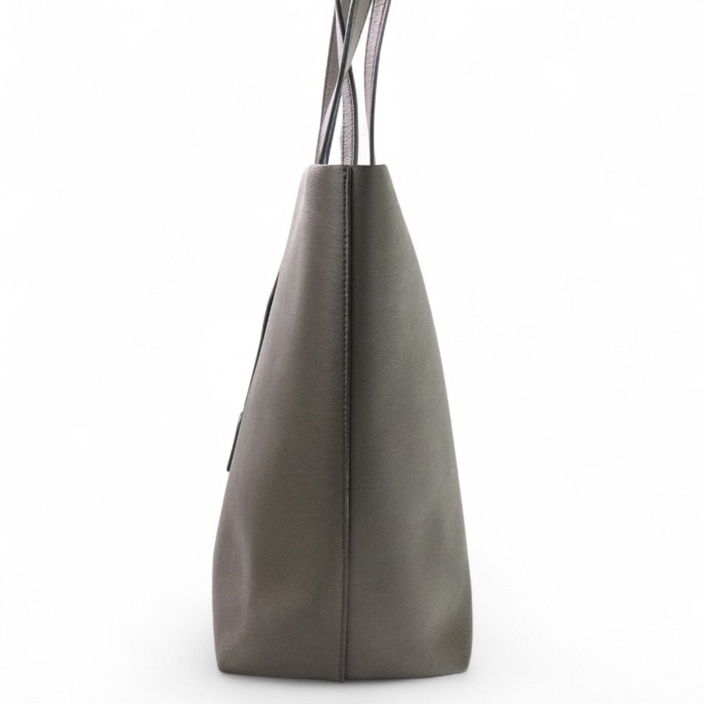 Yves Saint Laurent Gray Leather Pouch Tote Bag (Pre-Owned)