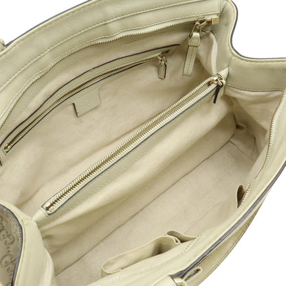 Gucci Ivory Leather Handbag Shoulder Bag Tote Bag (Pre-Owned)