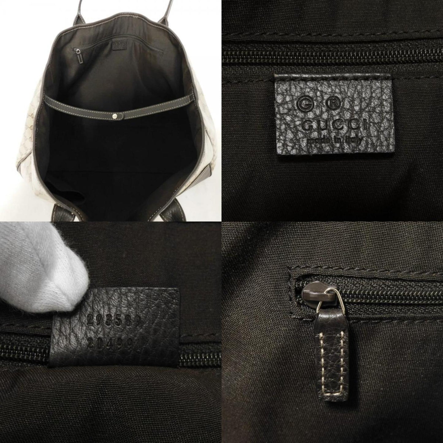 Gucci Beige Brown Gg Crystal Canvas Vinyl Coated Canvas Shoulder Bag Tote Bag (Pre-Owned)