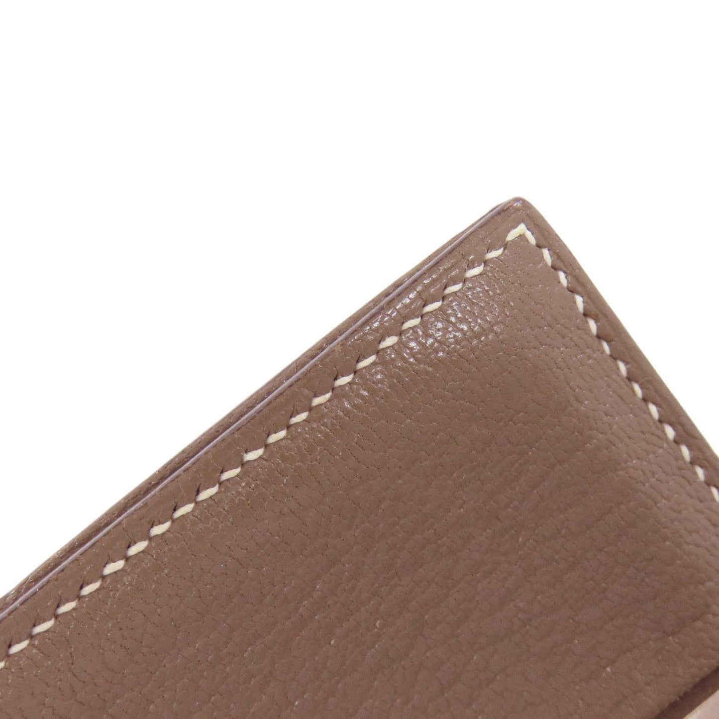 Hermes Etoupe Gray Chevre Leather Coin Purse/Coin Case (Pre-Owned)