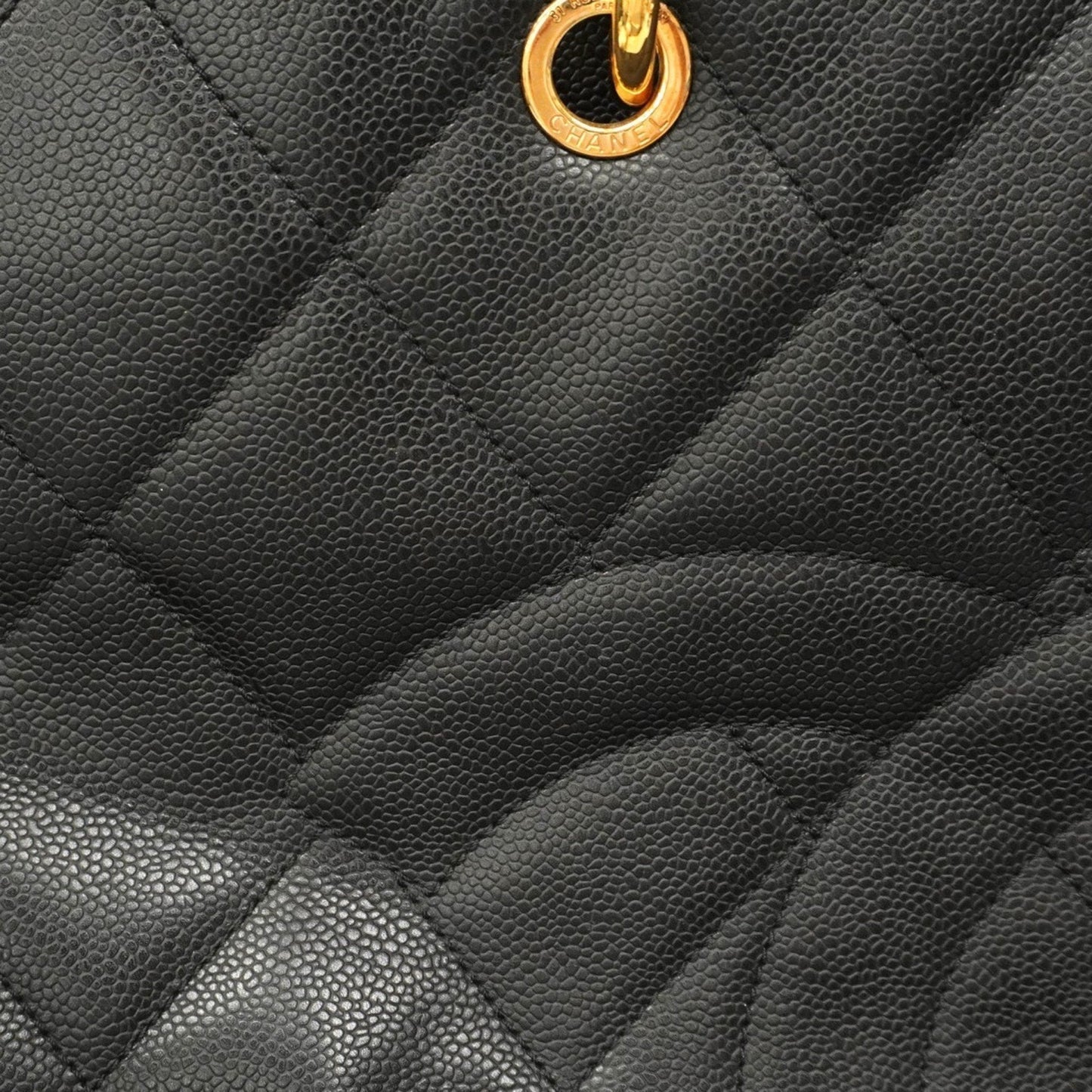 Chanel Black Grained Calfskin Tote Bag (Pre-Owned)