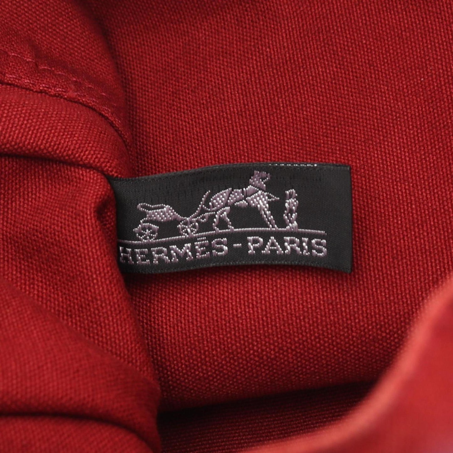 Hermes Red Color Canvas Toile H Tote Bag (Pre-Owned)