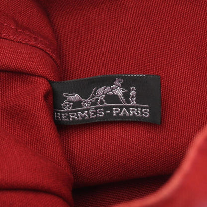 Hermes Red Color Canvas Toile H Tote Bag (Pre-Owned)