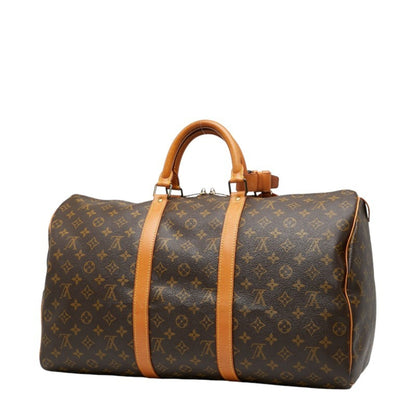 Louis Vuitton Brown Pvc Leather Boston Bag (Pre-Owned)