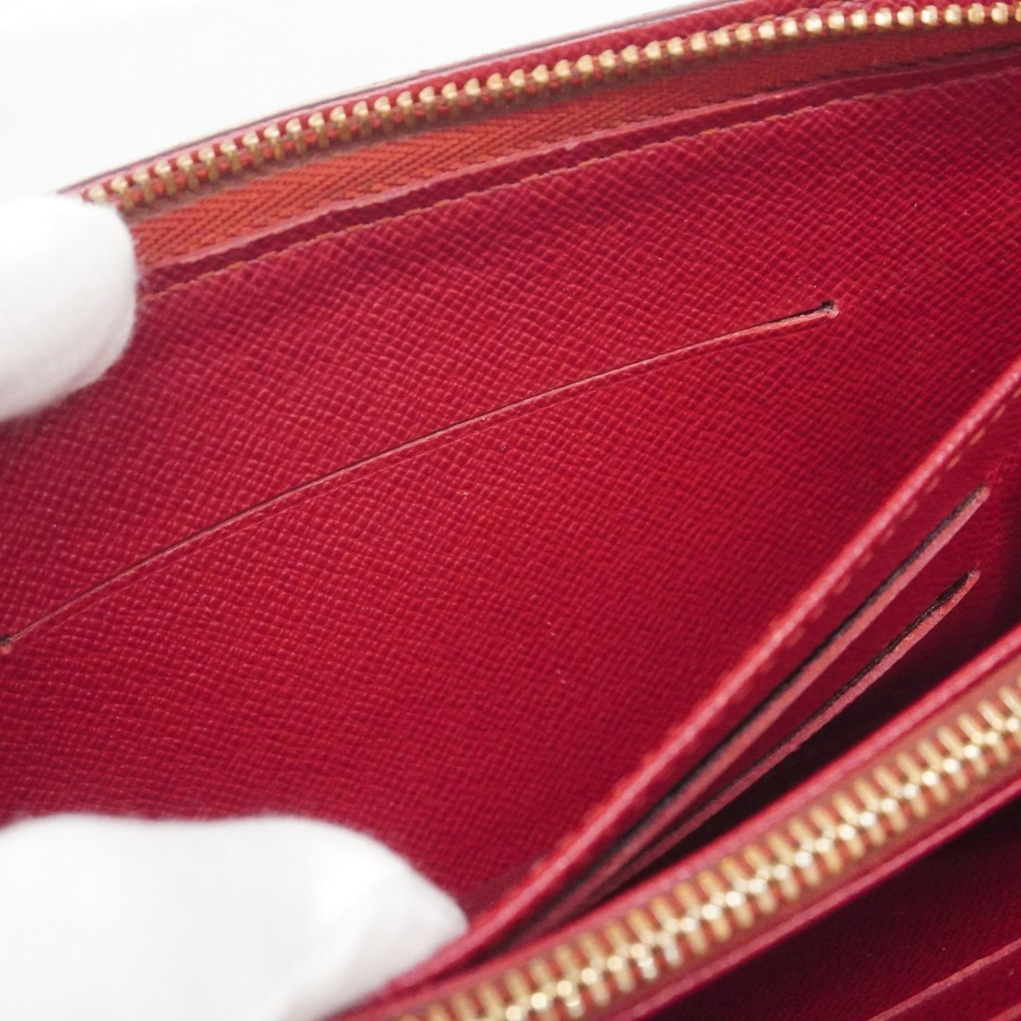 Louis Vuitton Brown Red Color Long Wallet (Bi-Fold) (Pre-Owned)