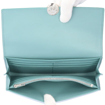 Loewe Blue Green Leather Long Wallet (Tri-Fold) (Pre-Owned)