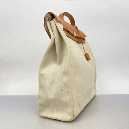 Hermes Natural Toile H Handbag (Pre-Owned)