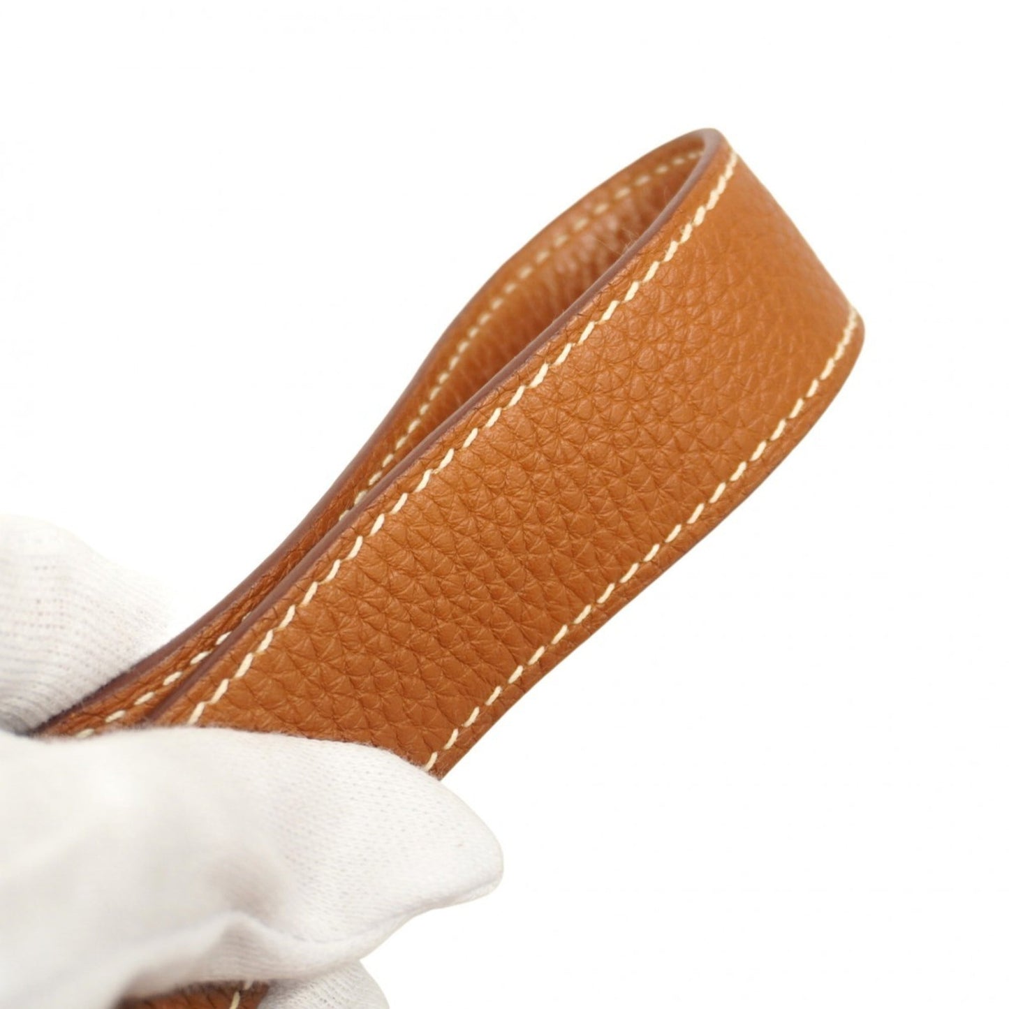 Hermes Gold Taurillon Clemence Leather Handbag (Pre-Owned)