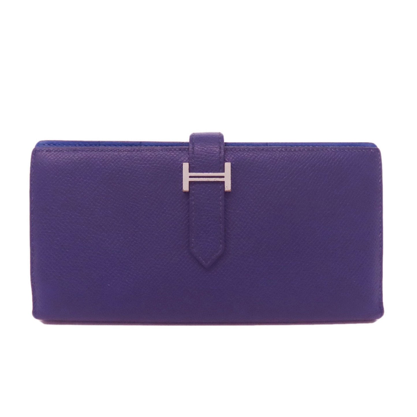 Hermes Purple Epsom Leather Long Wallet (Bi-Fold) (Pre-Owned)