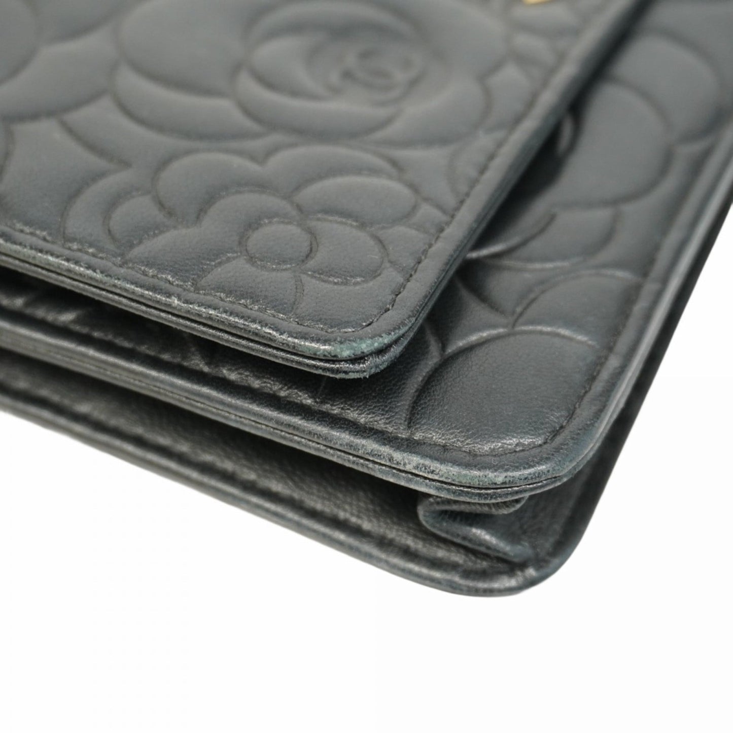 Chanel Black Leather Chain/Shoulder Wallet (Pre-Owned)