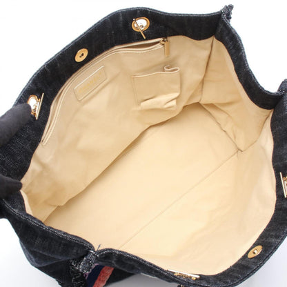 Chanel Multi-Color Navy Denim Tote Bag (Pre-Owned)