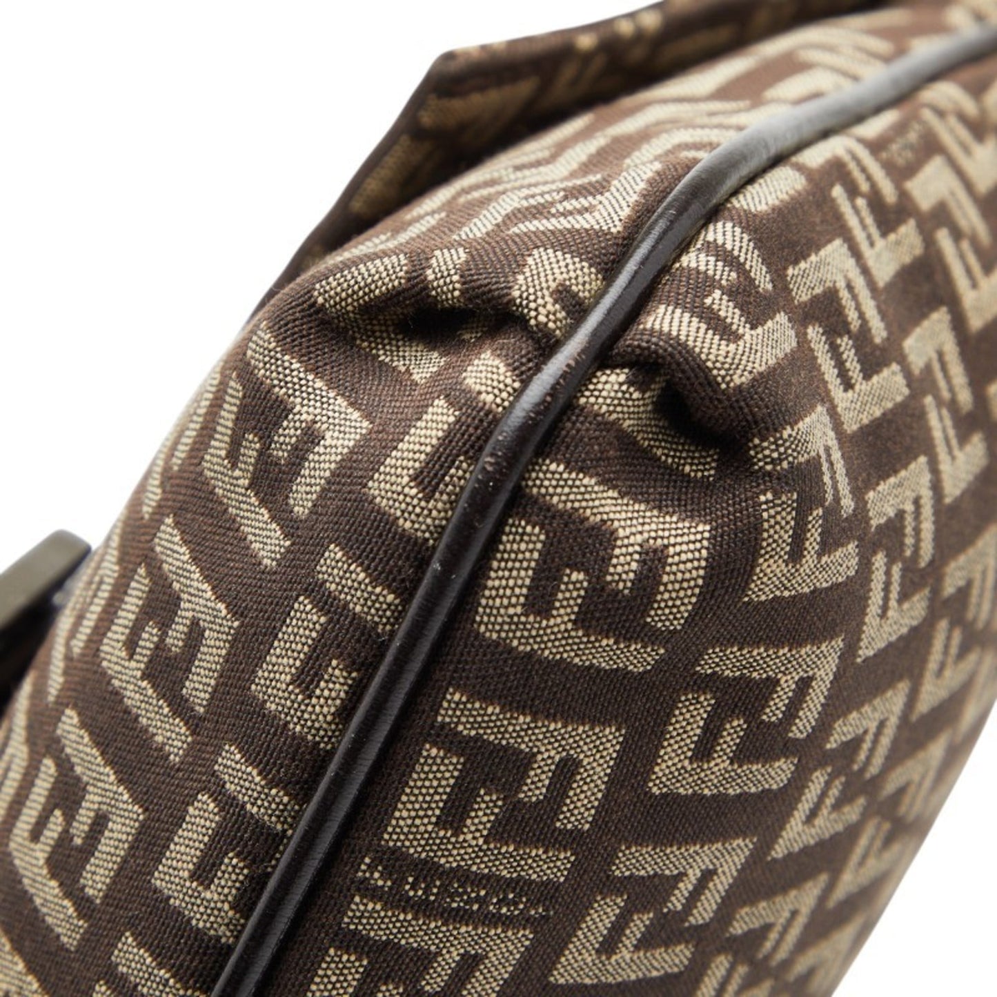 Fendi Brown Canvas Leather Shoulder Bag (Pre-Owned)