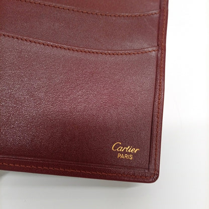Cartier Bordeaux Leather Long Bill Wallet (Bi-Fold) (Pre-Owned)