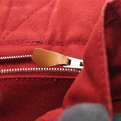 Hermes Red Color Canvas Toile H Tote Bag (Pre-Owned)