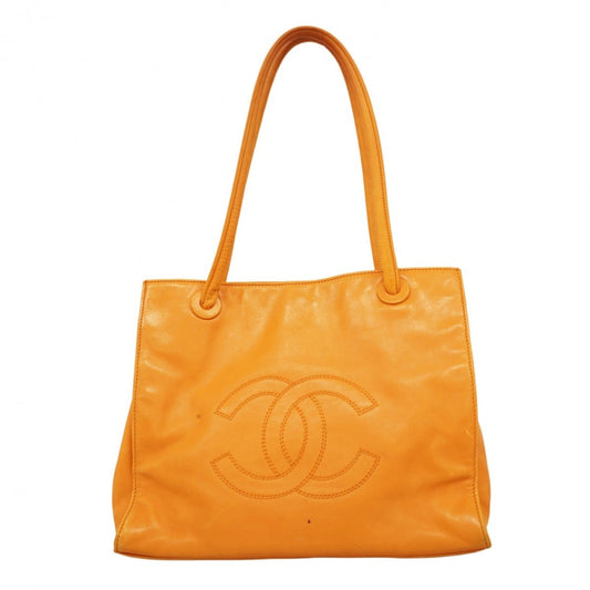 Chanel Orange Leather Tote Bag (Pre-Owned)