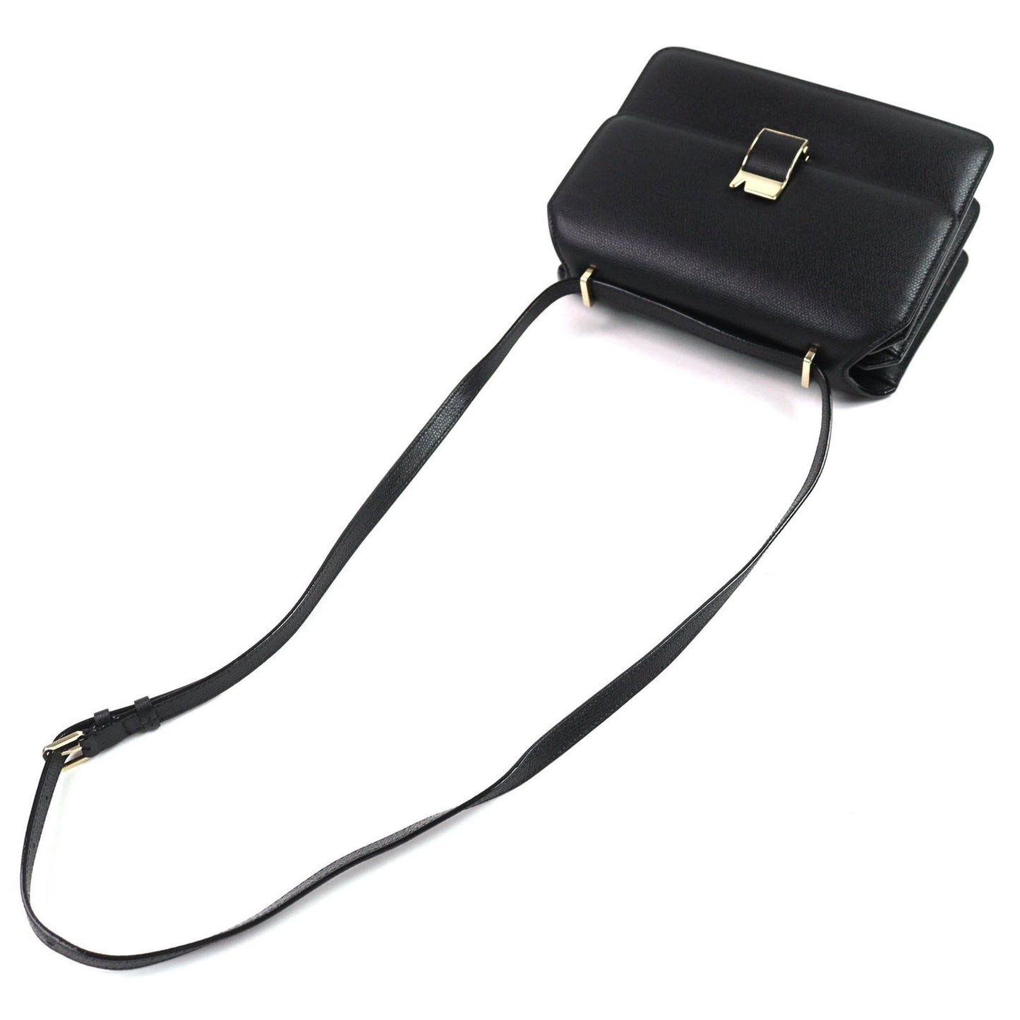 Valextra Black Leather Shoulder Bag (Pre-Owned)