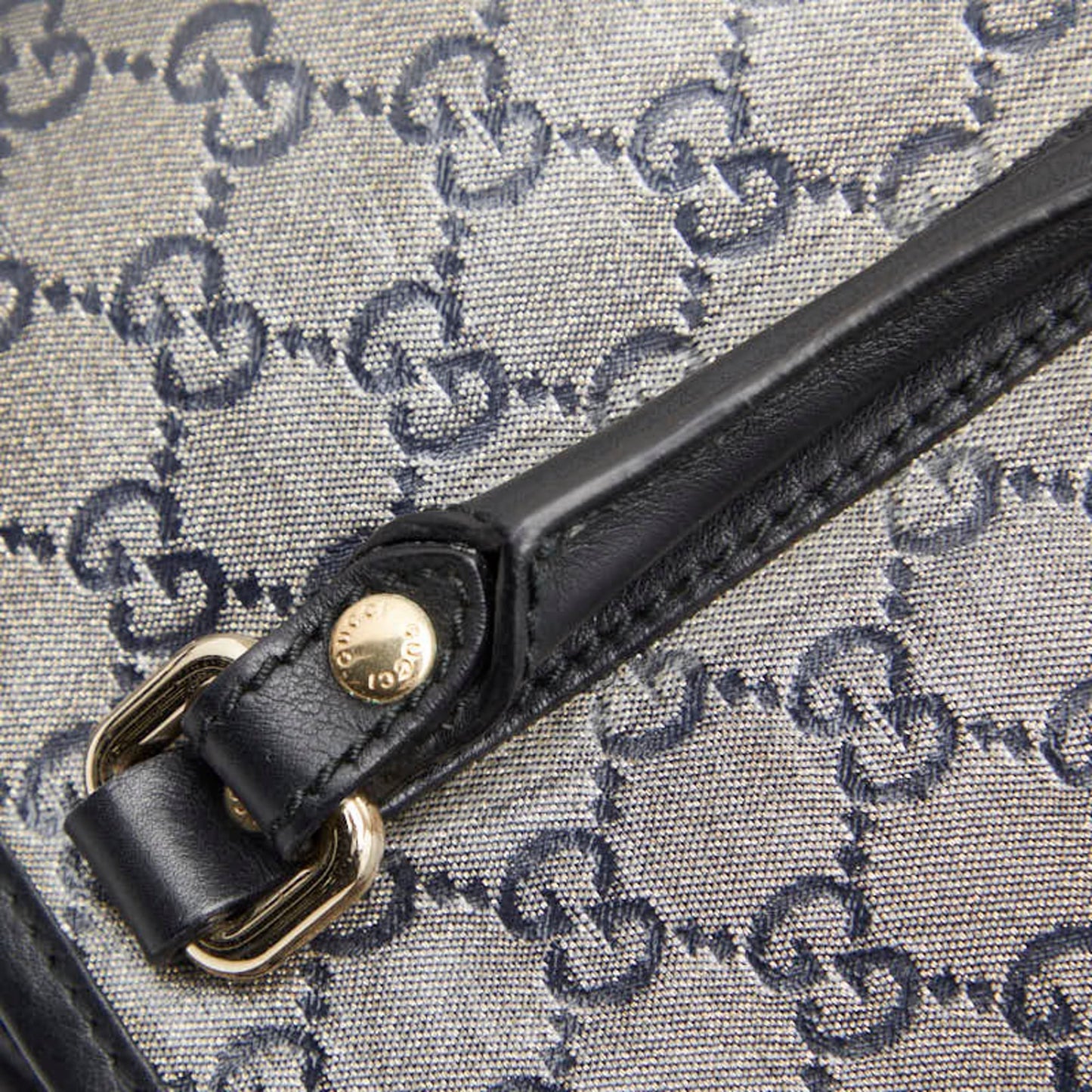 Gucci Black Gray Pvc Leather Tote Bag (Pre-Owned)