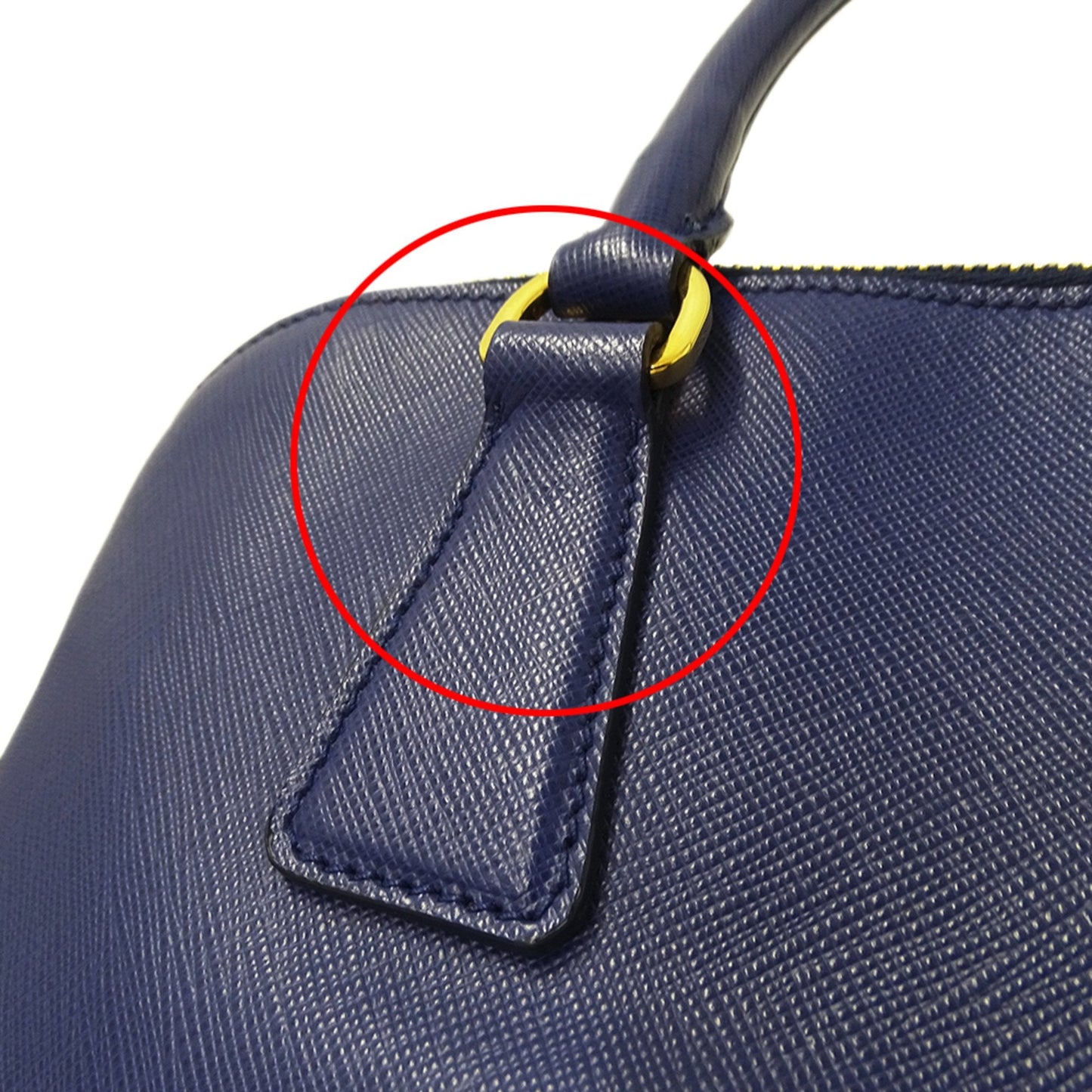 Prada Blue Saffiano Triangle Handbag Shoulder Bag (Pre-Owned)