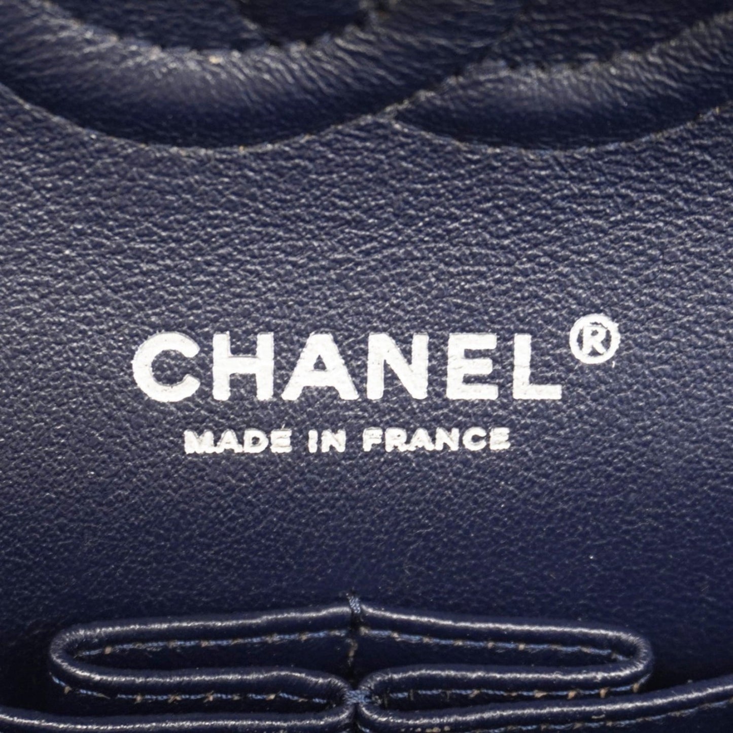Chanel Navy Grained Calfskin Shoulder Bag (Pre-Owned)