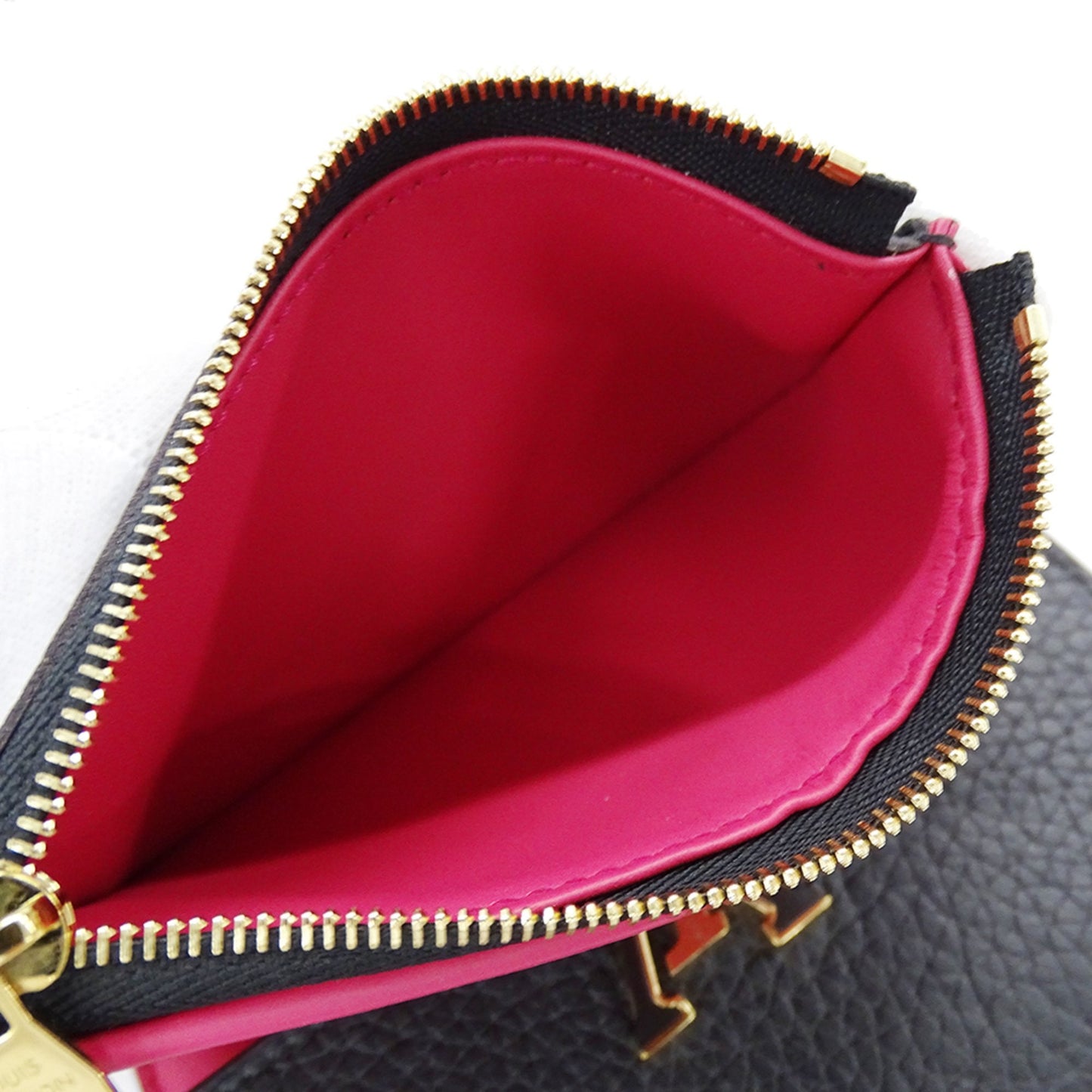 Louis Vuitton Hot Pink Noir Leather Wallet (Tri-Fold) (Pre-Owned)