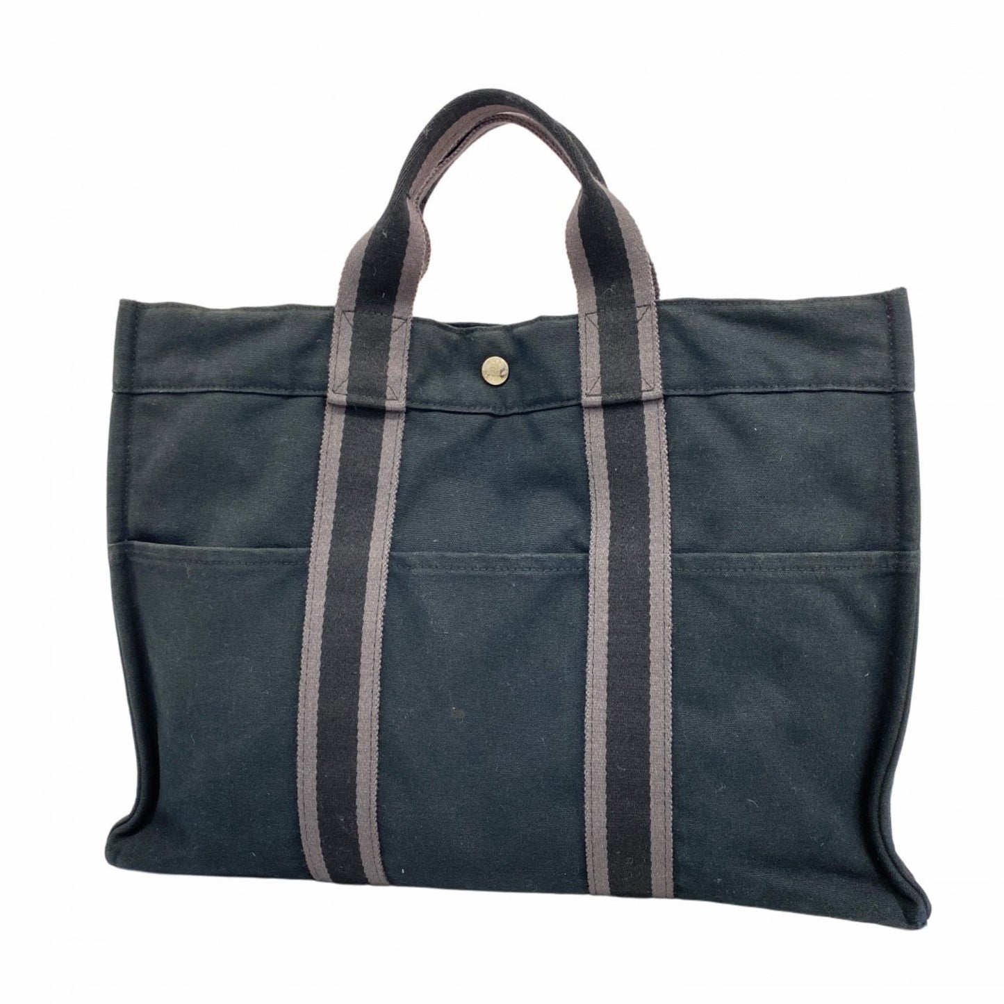 Hermes Black Canvas Tote Bag (Pre-Owned)