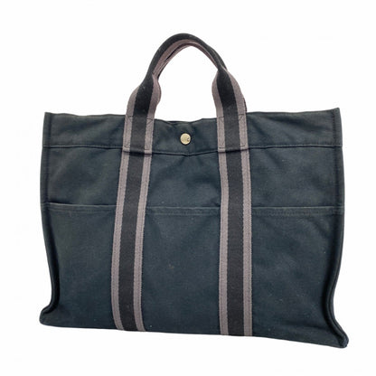 Hermes Black Canvas Tote Bag (Pre-Owned)