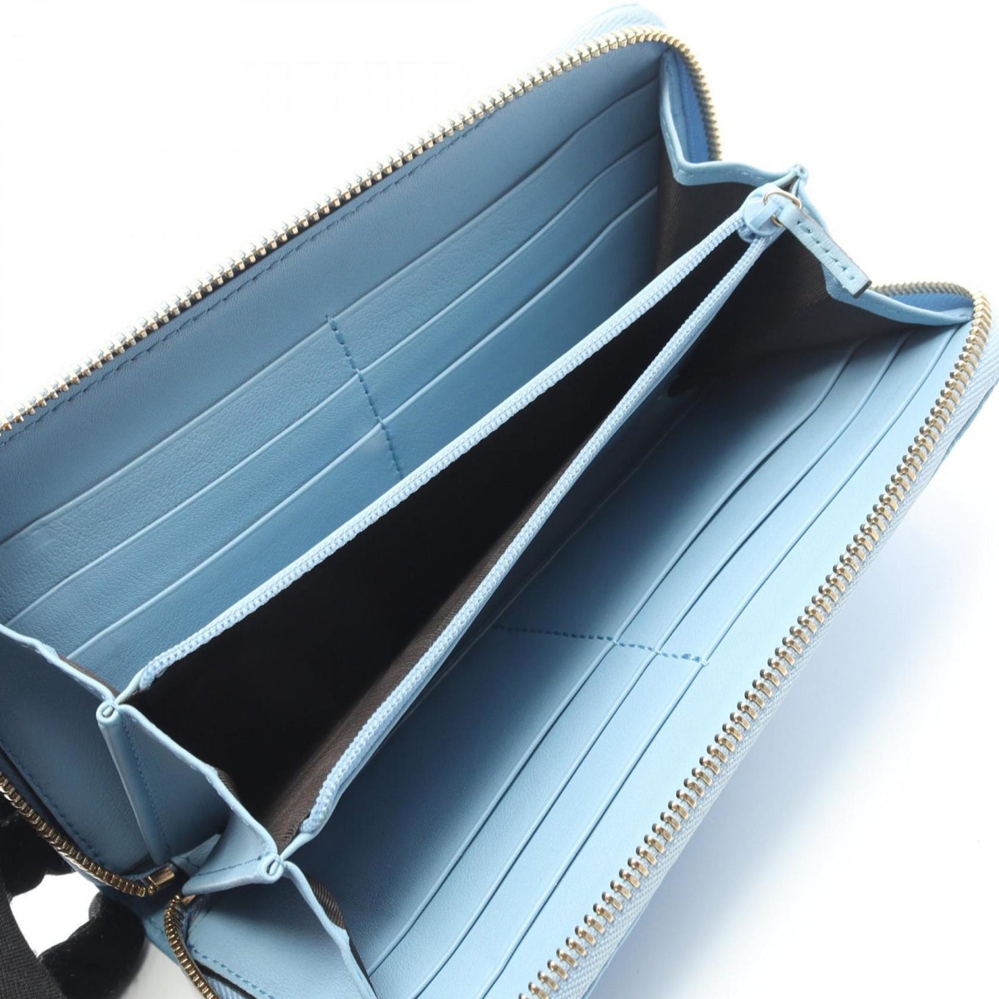 Gucci Blue Leather Long Wallet (Bi-Fold) (Pre-Owned)