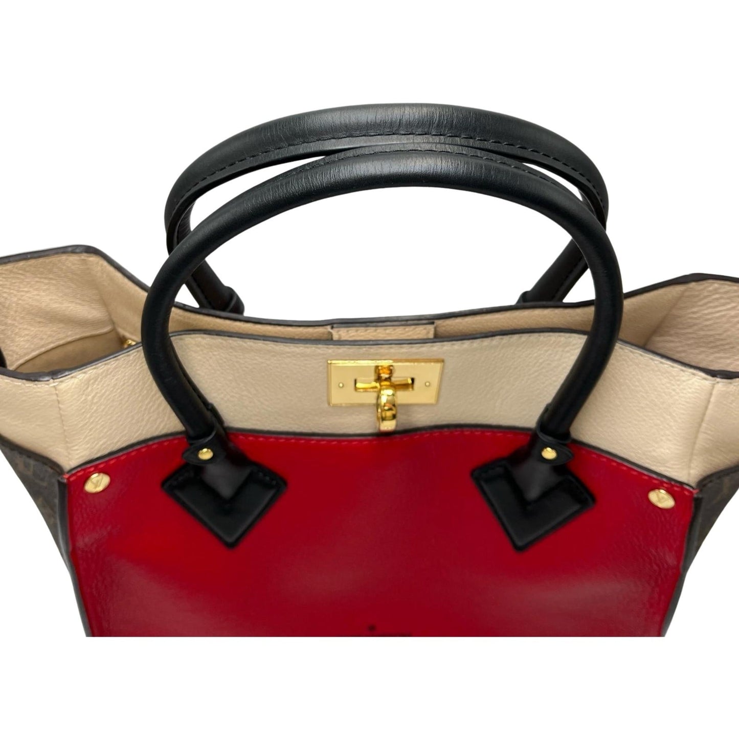 Louis Vuitton Brown Red Color Rouge Monogram Leather Handbag (Pre-Owned)