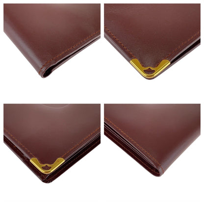 Cartier Wine Red Leather Wallet (Bi-Fold) (Pre-Owned)