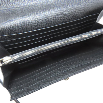 Hermes Kelly Black Epsom Leather Long Wallet (Bi-Fold) (Pre-Owned)