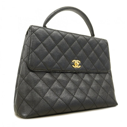 Chanel Black Grained Calfskin Handbag (Pre-Owned)