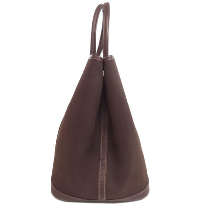 Hermes Garden Brown Toile Officier Tote Bag (Pre-Owned)