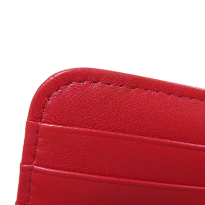 Chanel Matelasse Red Color Leather Wallet (Bi-Fold) (Pre-Owned)