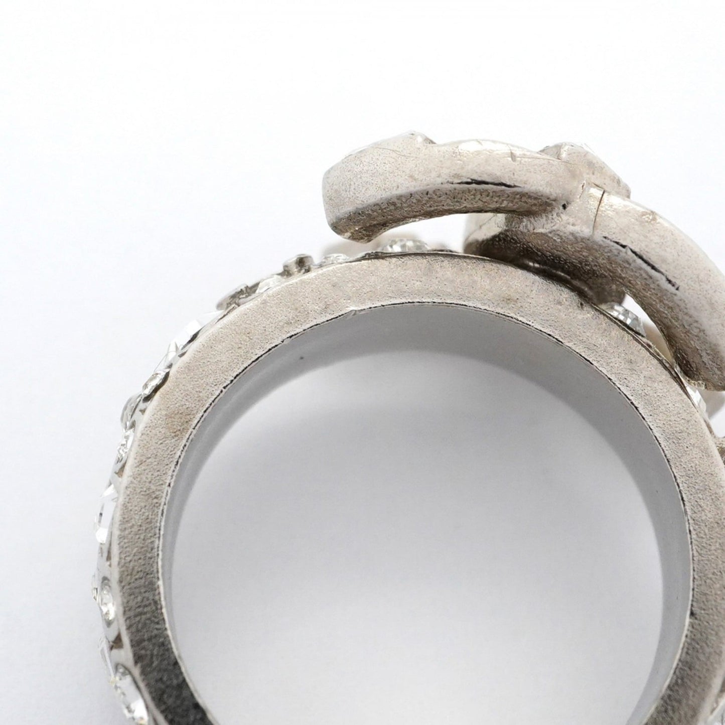 Chanel Silver Metal Band Ring (Pre-Owned)