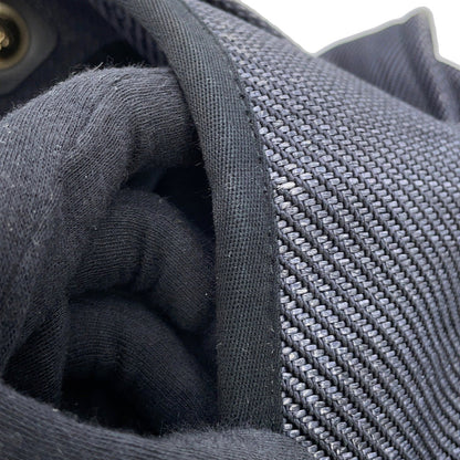 Chanel Navy Black Raffia Leather Shopping Bag Tote Bag (Pre-Owned)