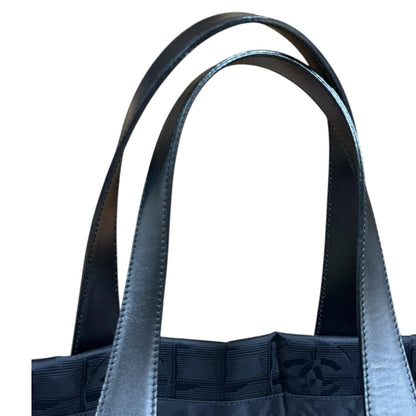 Chanel Black Nylon Jacquard Tote Bag (Pre-Owned)